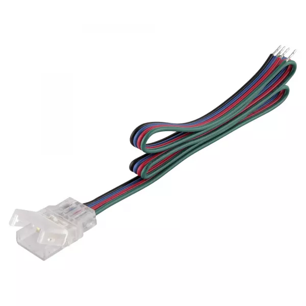 accessoire ruban led value connecteur d\'alimentation 500mm 4 pins rgb prot�g� (4058075407893)