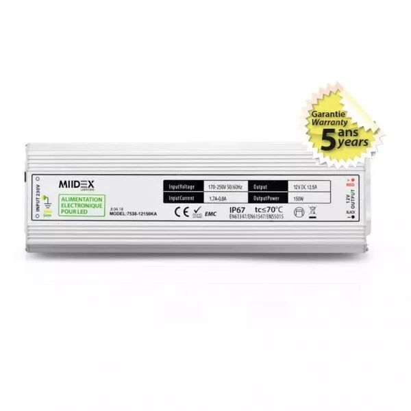 ALIM 12V DC B LUM 150W IP67 (7538)