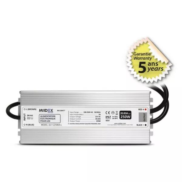 ALIM 12V DC LUMINEUX 250W IP67 (100477)