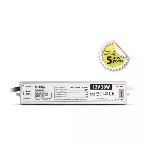 ALIM 12V DC LUMINEUX 30W IP67 (100465)
