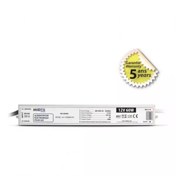 ALIM 12V DC LUMINEUX 60W IP67 (100469)
