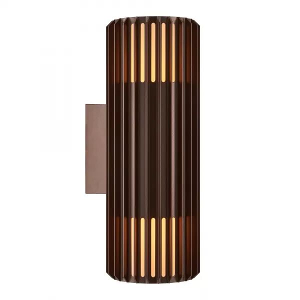 Applique murale double - ALUDRA - Aluminium - Seaside marron metallise -  E27 (2418121261)