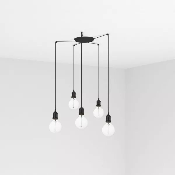 Art Lampe Suspension Noire 5L (64135-5L)