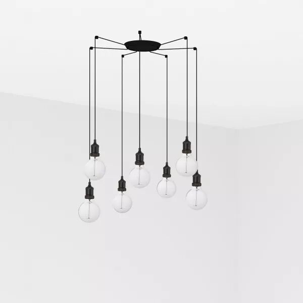 Art Lampe Suspension Noire 7L (64135-7L)