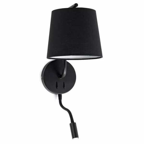Berni Lampe Applique Noire Avec Lecteur (29330)