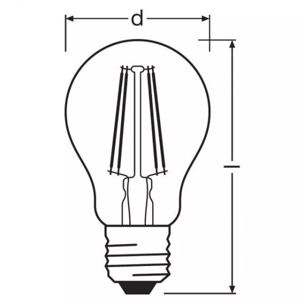 bte1 led std cl fil 4w=40 e27 ch   osram (4058075112216)