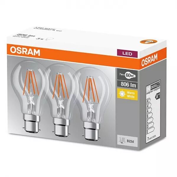 bte3 amp led std cl fil 7w=60 b22 ch osr (4058075819498)