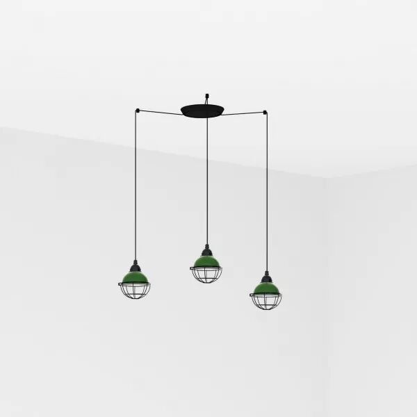 Claire Lampe Suspension Verte 3L (62803-3L)