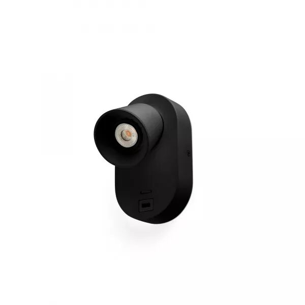 Corb Lampe Applique Noire Gu10+Usb (40136)
