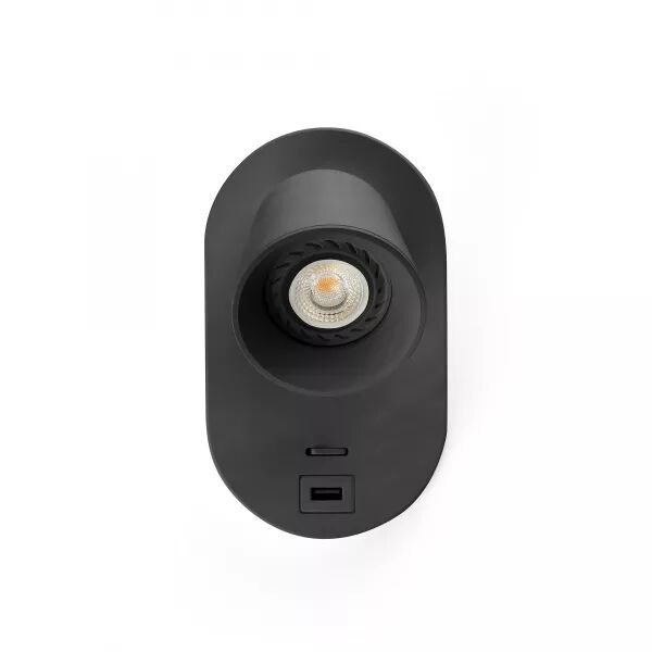 Corb Lampe Applique Noire Gu10+UsbC (40136N)