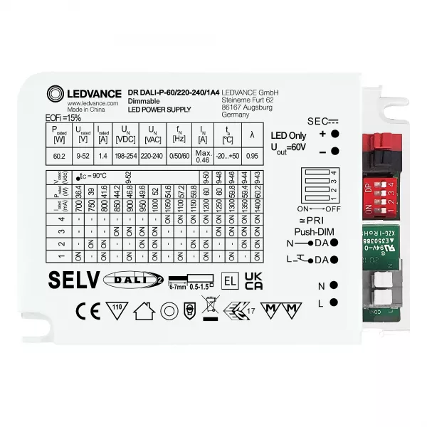 driver led performance courant constant 60 w 1400 dali (4058075779662)