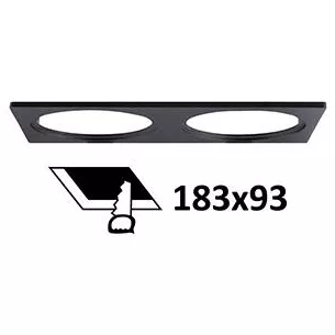 INDIGO-BAGUE RECTANGULAIRE 195x100mm Noir mat (DO34005)