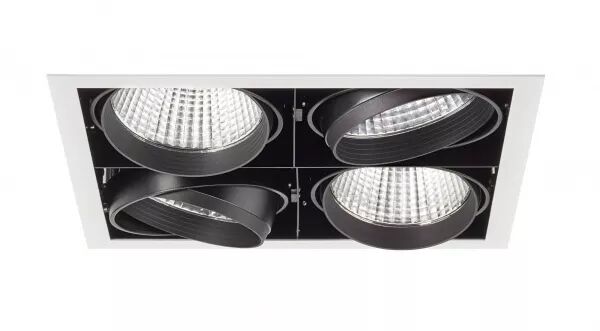 KIT QUADRA QUATRO -Downlight orient. blanc, 4 mod. LED 34W 3000K 40� 3300lm incl (51182)