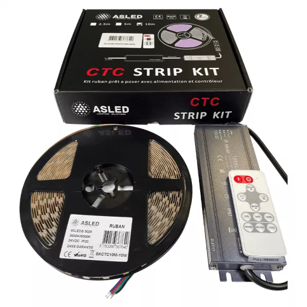 KIT RUBAN LED 10M 10W/M CTC + 100AL24 + N20 (SKCTC10M)