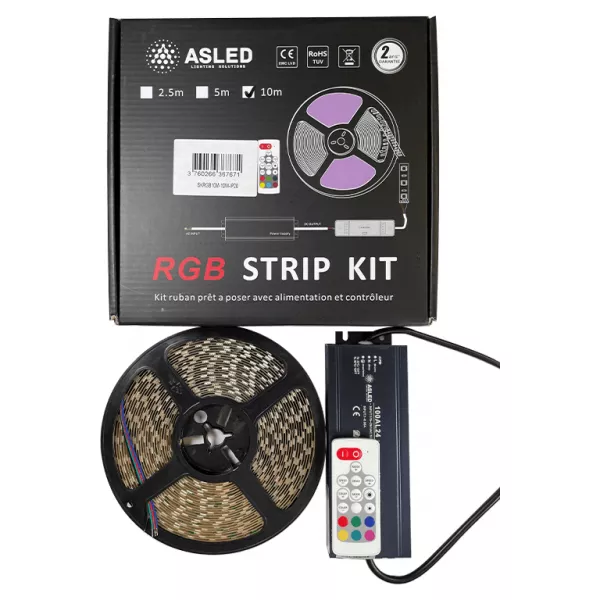 KIT RUBAN LED 10M 10W/M RGB + 100AL24 + N30 (SKRGB10M)
