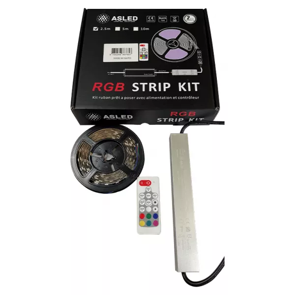 KIT RUBAN LED 2.5M 10W/M RGB + 30AL24 + N30 (SKRGB2.5M)