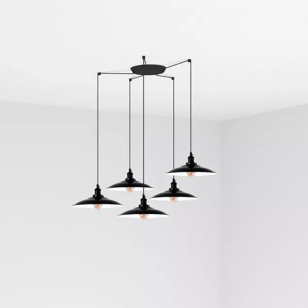 Lang Lampe Suspension Noire 5L (62804-5L)