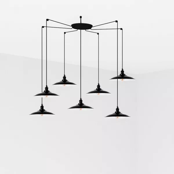Lang Lampe Suspension Noire 7L (62804-7L)