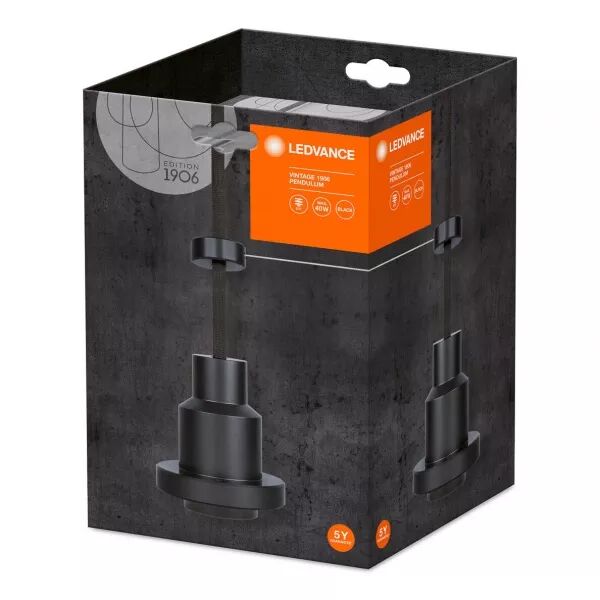 ldv 1906 pendulum black pro 3m e27 - supension filaire avec douille e27 ledvance (4058075227996)