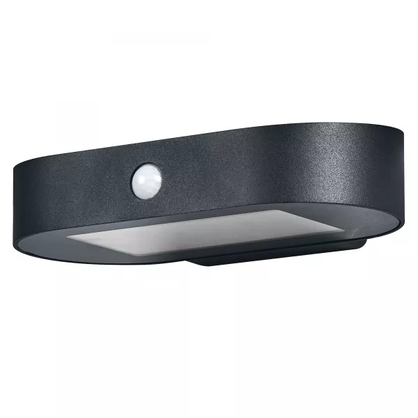 ldv endura style solar oval s sensor 4w/3000k 380lm ip44 noir applique ledvance (4058075766266)