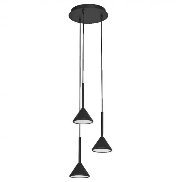 ldv fuji pendant trio 13w/3000k 500lm - suspension noire blanc chaud (4058075841840)