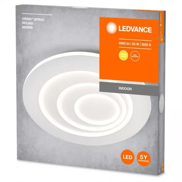 ldv orbis spiral rond �685mm 63w 4000lm 3000k  blanc plafonnier d�co ledvance (4099854093470)