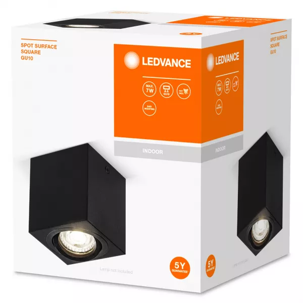 ldv orbis surface carr� gu10 noir - spot saillie orientable ledvance (4058075758681)