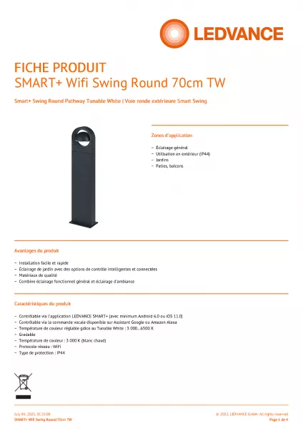 ldv smart+ wf outdoor  swing round 700 tw (4058075763821)