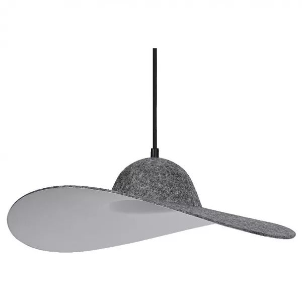 ldv suspension felt hat � culot e27 en feutre gris - lampe non incluse (4058075841581)