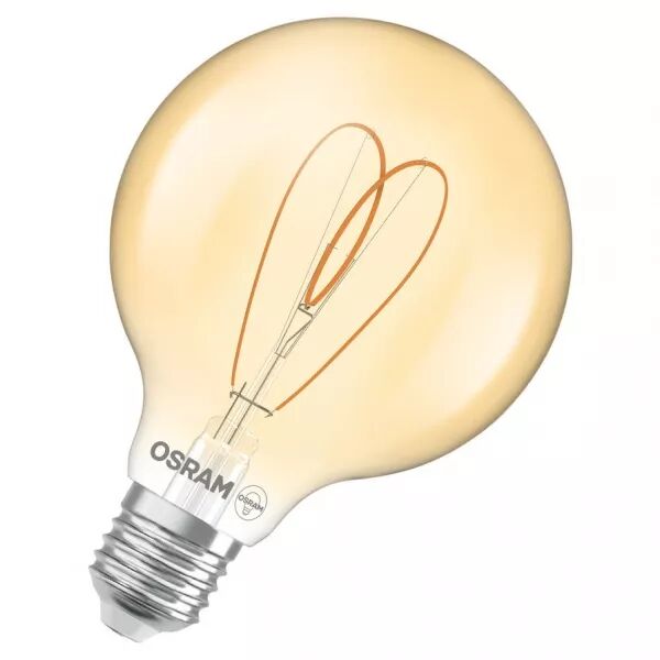 led osr 1906 globe 95 ambre fil coeur dim 8w 922 e27 (4058075836945)
