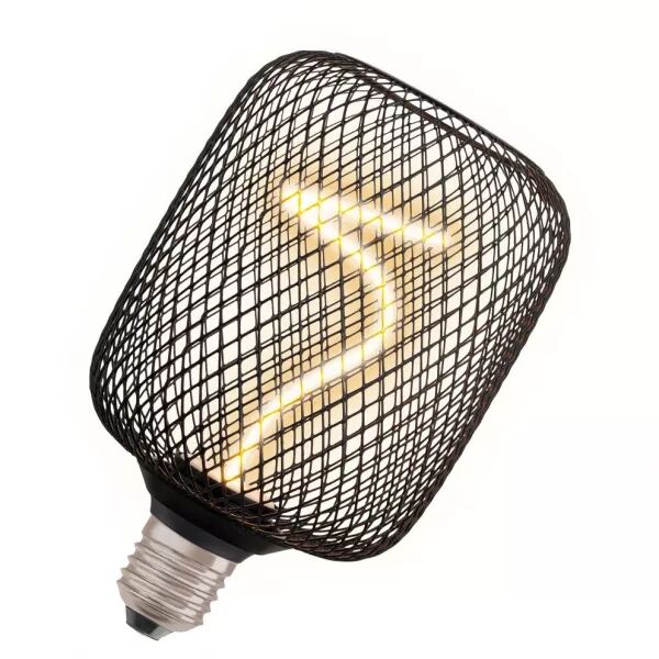 led osram cage noire cylindre 100 filament spirale gradable 3,5w 130lm 818 e27 (4058075840300)