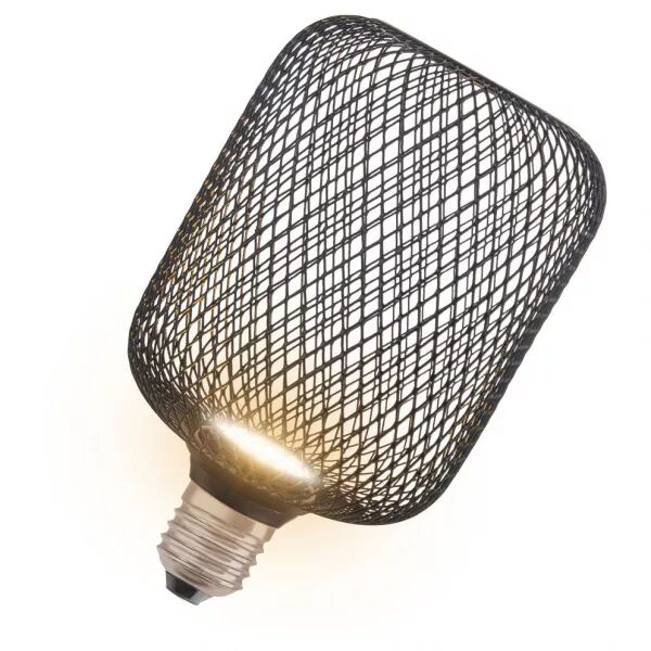 led osram cage noire cylindrique 100 + led plate  3,5w 300lm 827 100� e27 (4058075840140)