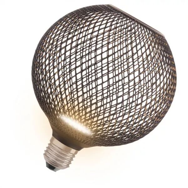led osram cage noire globe 125 + led plate  3,5w 300lm 827 100� e27 (4058075840126)