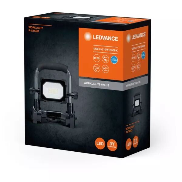 led worklight value projecteur de chantier 10w lumiere du jour r-stand et prise (4058075831193)