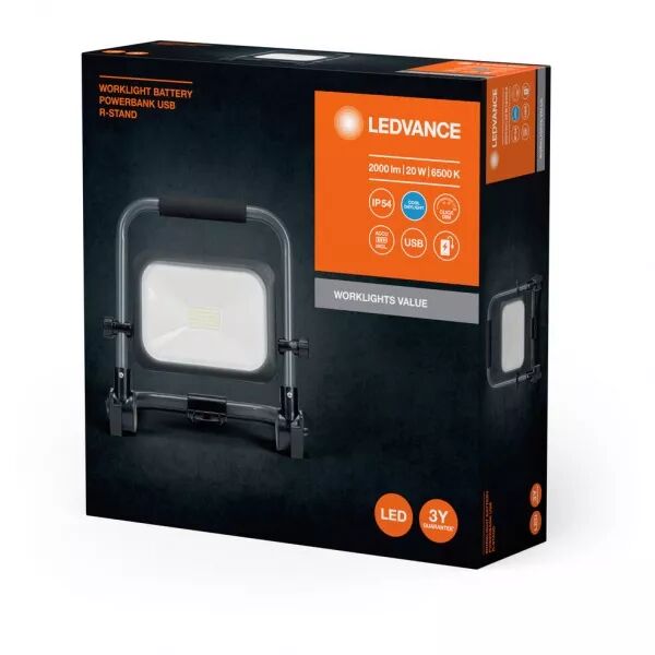 led worklight value projecteur de chantier 20w lumiere du jour r-stand/batterie (4058075831131)