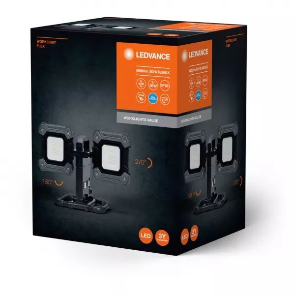 led worklight value projecteur de chantier flex 2x30w lumiere du jour prise (4058075831292)