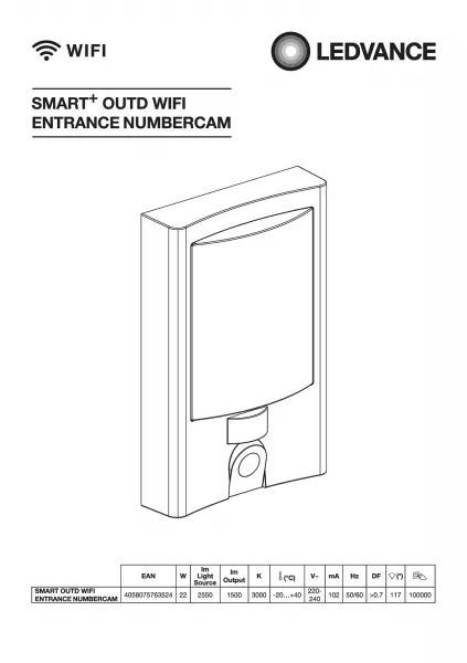 ledvance smart+ ledvance smart+ wf outdoor entrance camera (4058075763524)