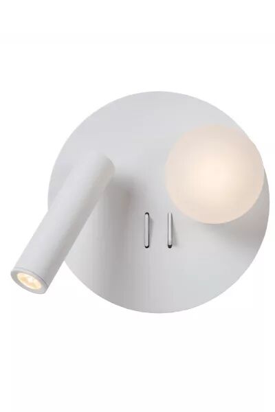 Lucide MATIZ - Lampe de chevet / Applique mural - � 16,5 cm - LED - 3000K - Point de rechargement USB - Blanc (77286/02/31)