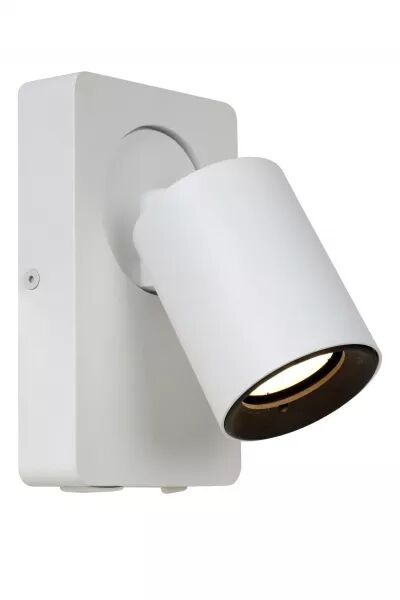 Lucide NIGEL - Lampe de chevet / Applique mural - LED Dim to warm - GU10 - 1x5W 2200K/3000K - Point de rechargement USB - Blanc 
