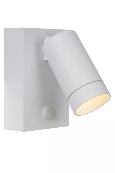Lucide TAYLOR - Spot mural / Applique mural Int�rieur/Ext�rieur - 1xGU10 - IP54 - D�tecteur De Mouvement - Blanc (09831/01/31)