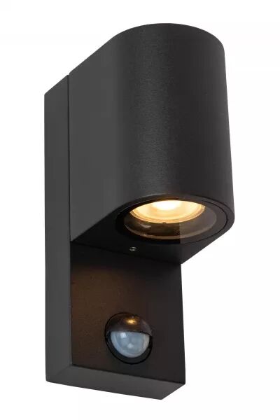 Lucide ZARO IR - Spot mural / Applique mural Int�rieur/Ext�rieur - 1xGU10 - IP65- D�tecteur De Mouvement & Jour/Nuit (d�sactivab