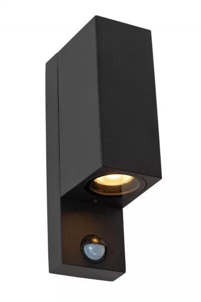 Lucide ZARO IR - Spot mural / Applique mural Int�rieur/Ext�rieur - 2xGU10 - IP65- D�tecteur De Mouvement & Jour/Nuit (d�sactivab