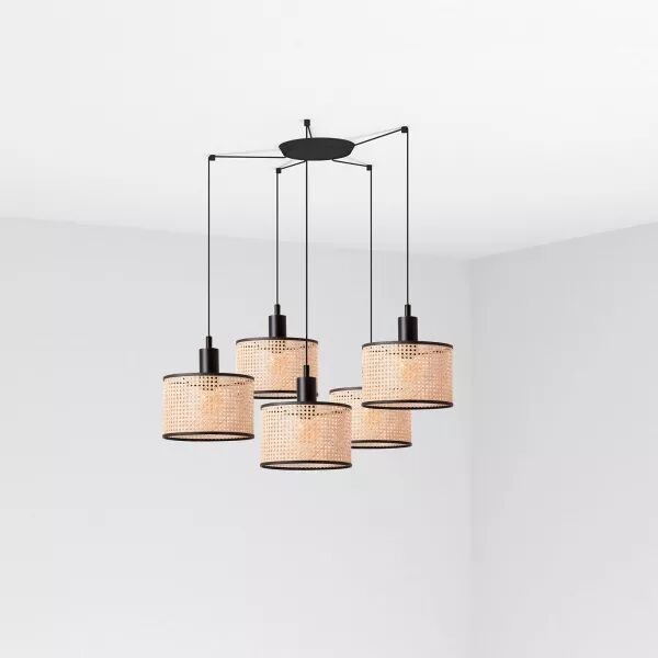 Mambo Lampe Suspension Noir/Rotin �210 (64314-47-5L)