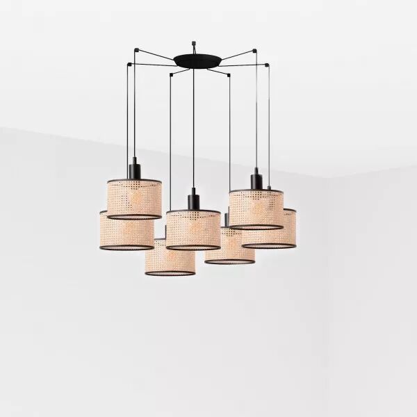 Mambo Lampe Suspension Noir/Rotin �210 (64314-47-7L)