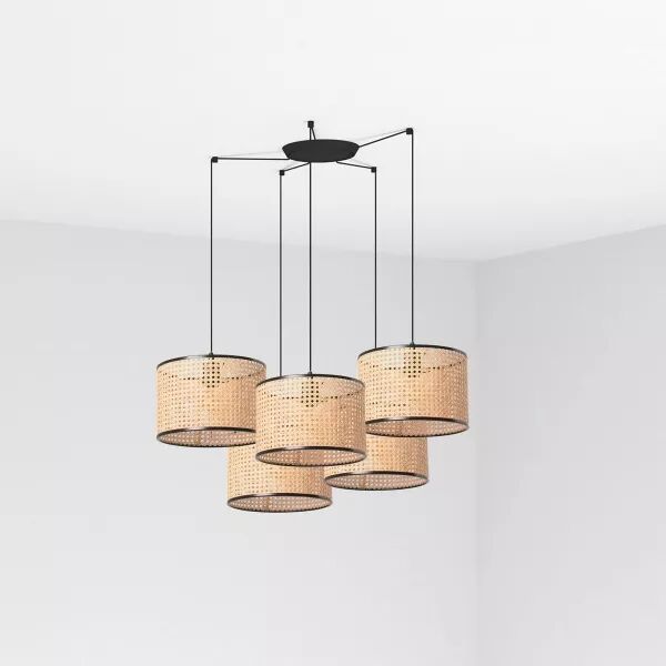 Mambo Lampe Suspension Noir/Rotin �320 (64314-48-5L)