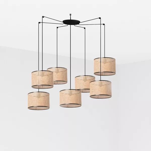Mambo Lampe Suspension Noir/Rotin �320 (64314-48-7L)