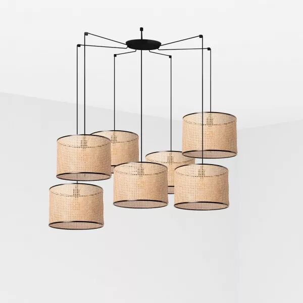 Mambo Lampe Suspension Noir/Rotin �450 (64314-49-7L)