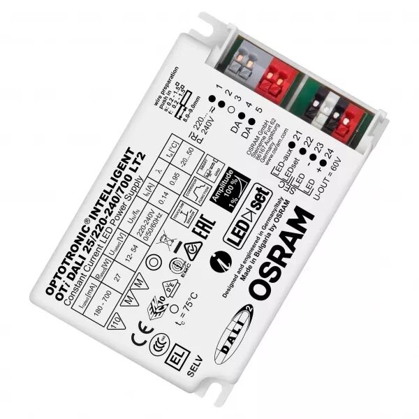 oti dali 25/220-240/700 lt2 dim osram driver dali pour luminaires et modules led (4052899488144)