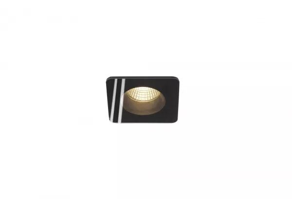 PATTA-F, spot encastr�, carr�, noir, (114450)