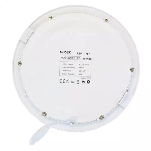 PLAF D225 18W 3000K ALU BLC (7757)